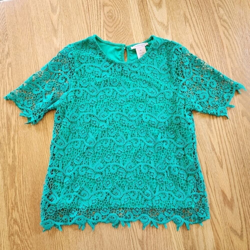 Philosophy Lace Top Blouse Emerald Green Size Small